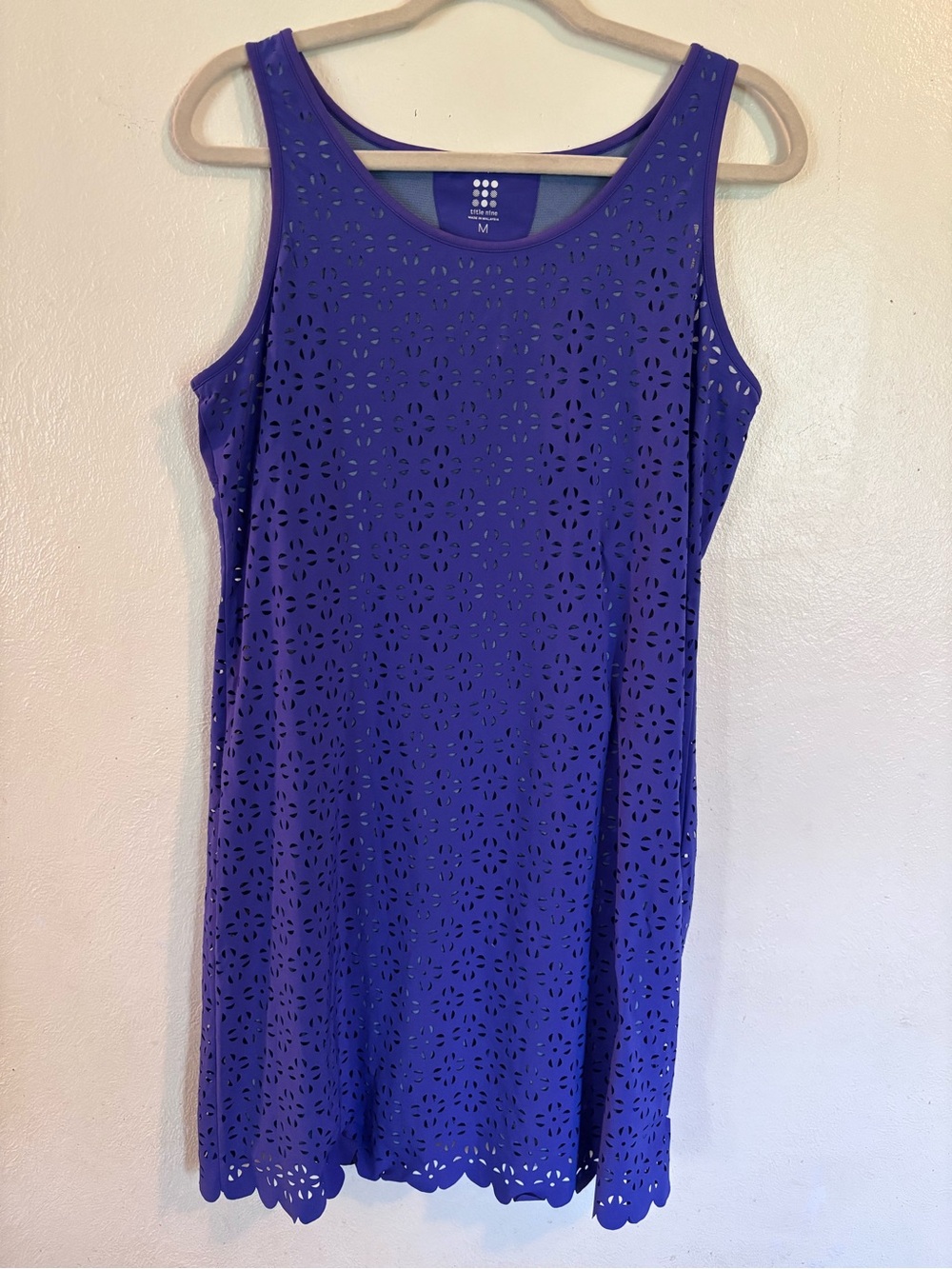Title Nine Purple Laser-Cut Tank Mini Dress